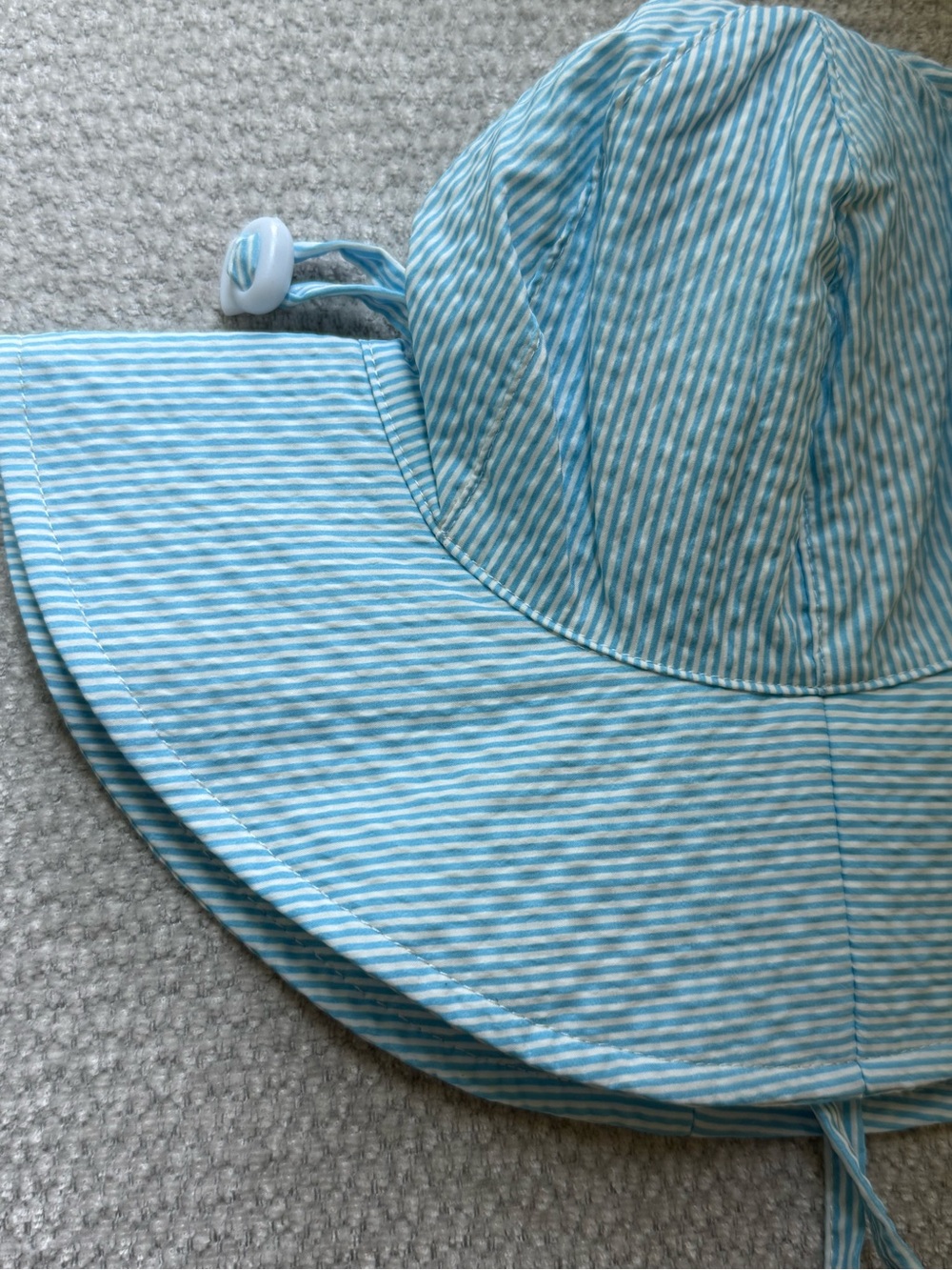 0-6M extra wide brim Striped Wide Brim Sun Hat in Light Blue and White s